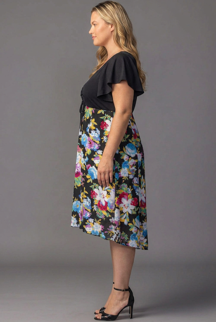 Marissa Floral High-Low Midi Dress