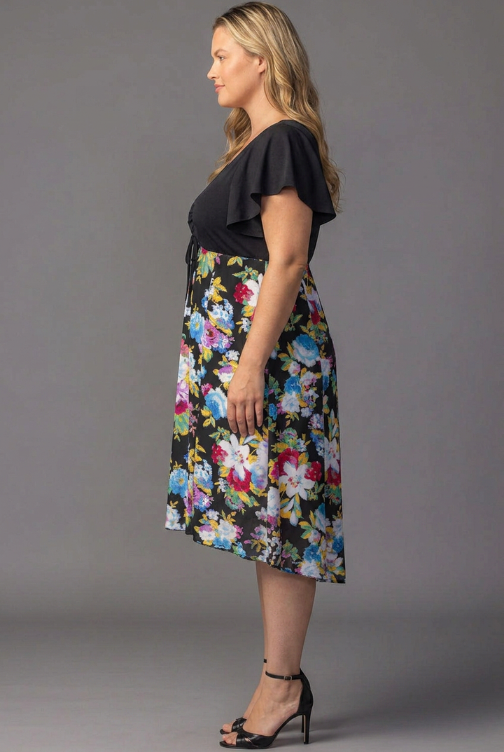 Marissa Floral High-Low Midi Dress