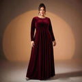 Maia | Long-Sleeve Velvet Maxi Dress