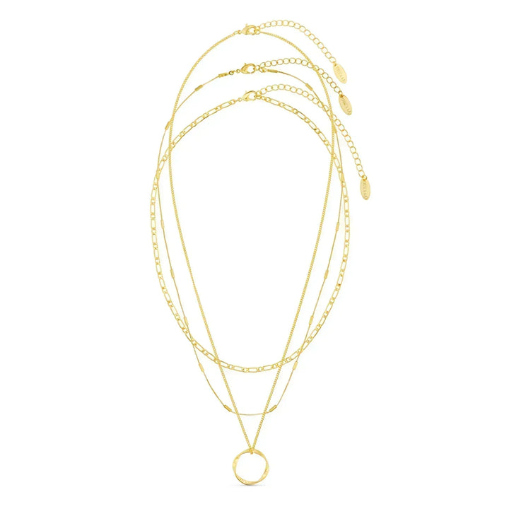 Briar Circle Three Row Necklace | White Gold