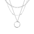 Briar Circle Three Row Necklace | White Gold