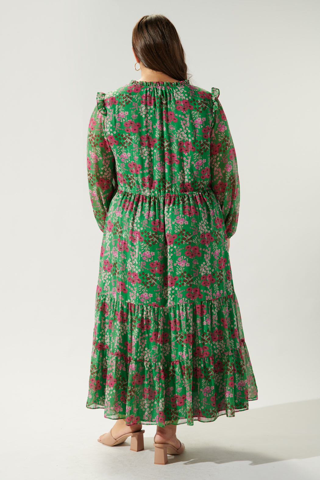 Roxie Floral Tiered Midi Dress Curve