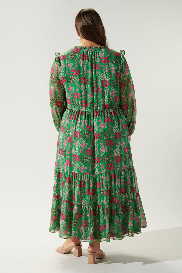 Roxie Floral Tiered Midi Dress Curve