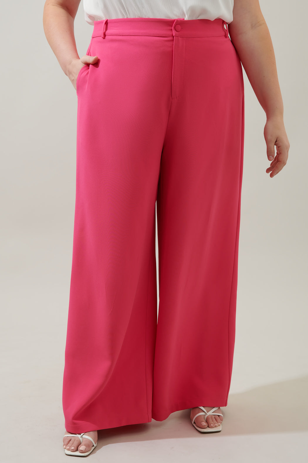 Chelsea Belted Wide Leg Pants Curve