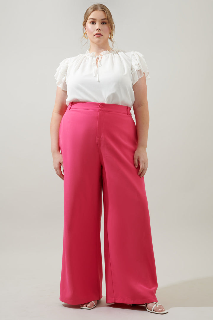 Chelsea Belted Wide Leg Pants Curve