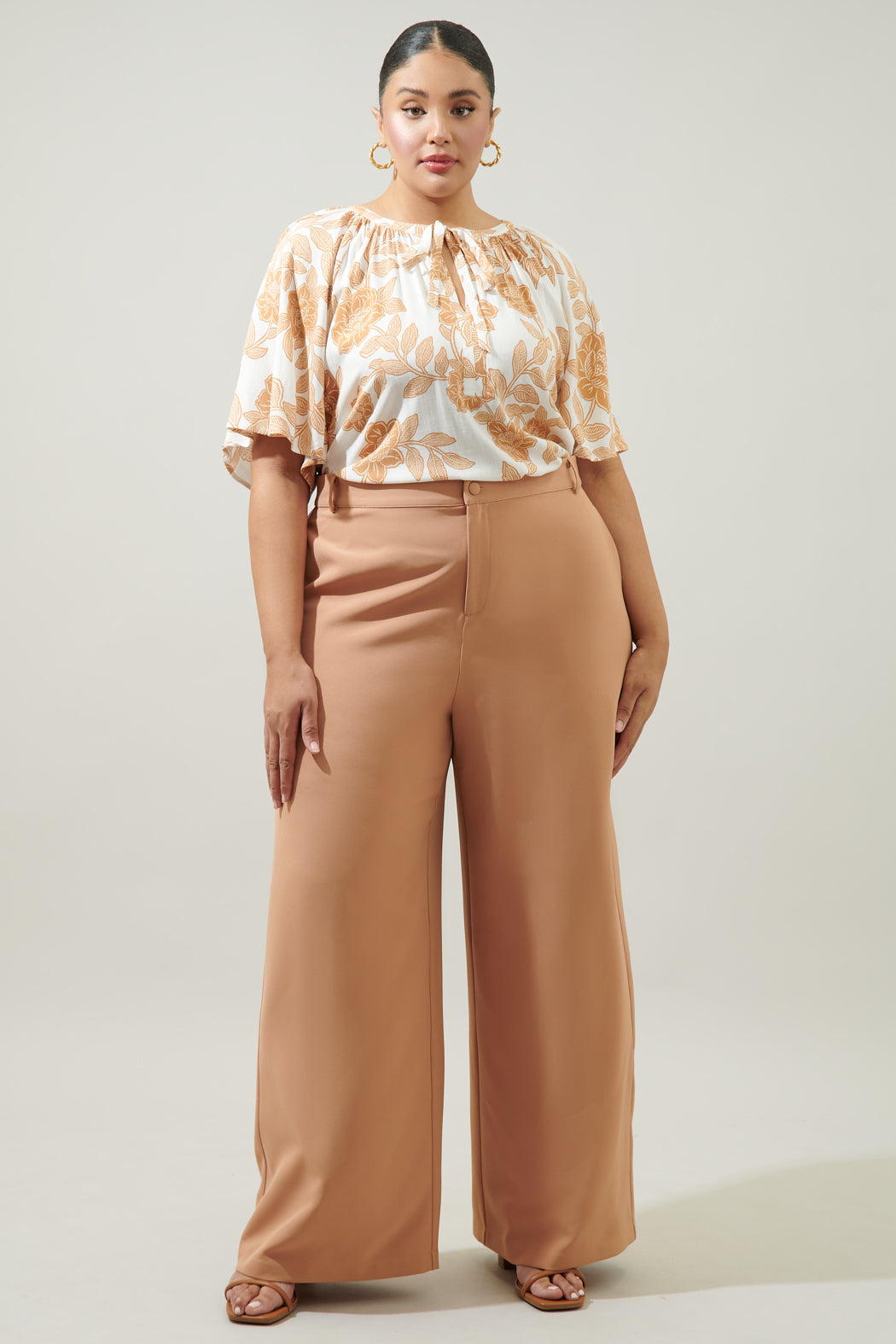 Chelsea Belted Wide Leg Pants Curve