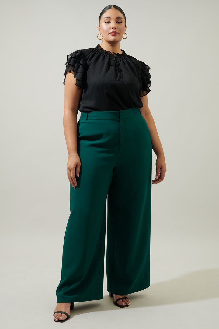 Chelsea Belted Wide Leg Pants Curve