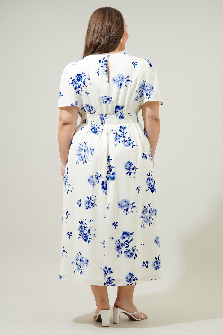 Sharlene Bloom Floral Midi Dress Curve