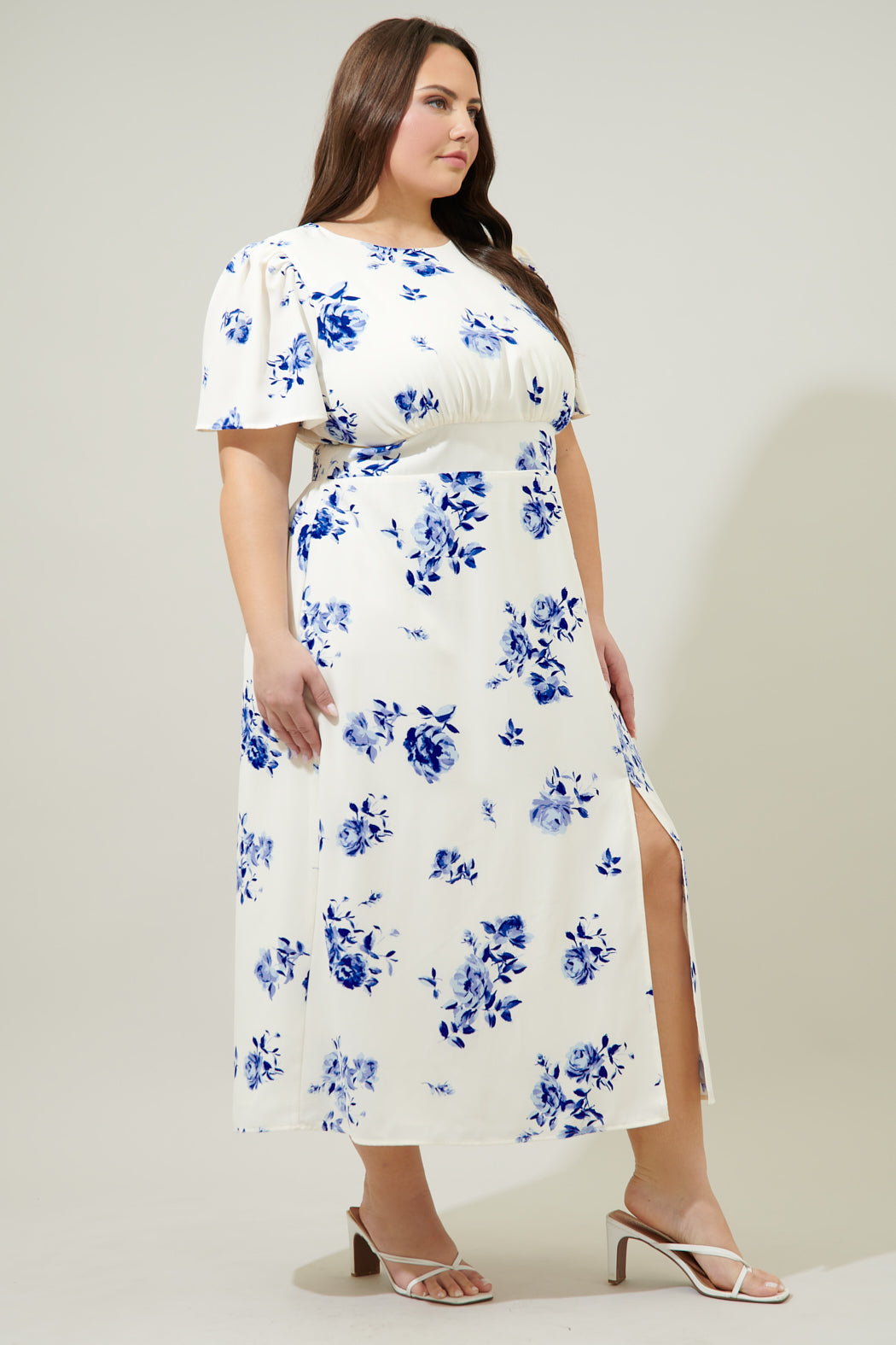 Sharlene Bloom Floral Midi Dress Curve