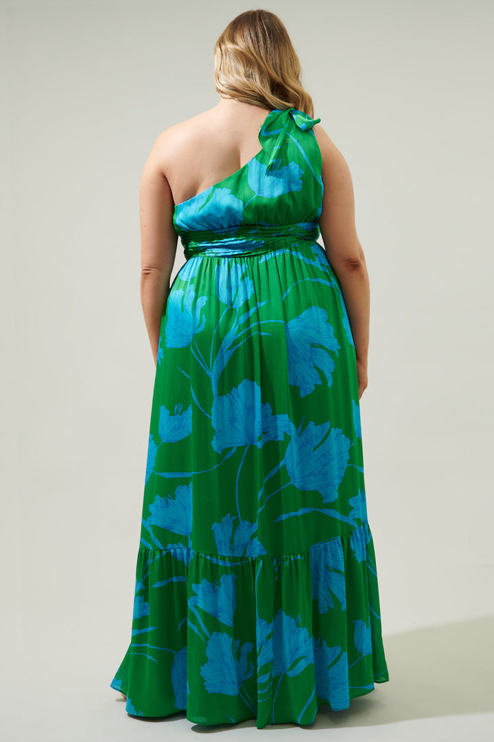 Seamoss Floral Bayou One Shoulder Maxi Dress Curve