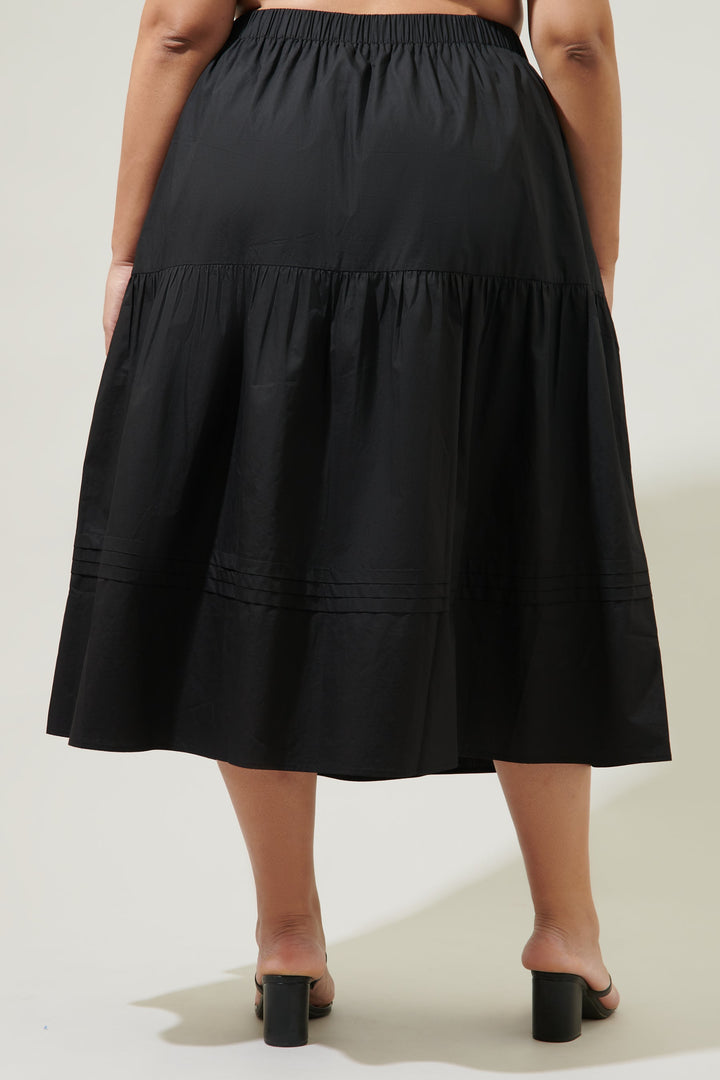 Flores Pleated Midi Skirt Curve
