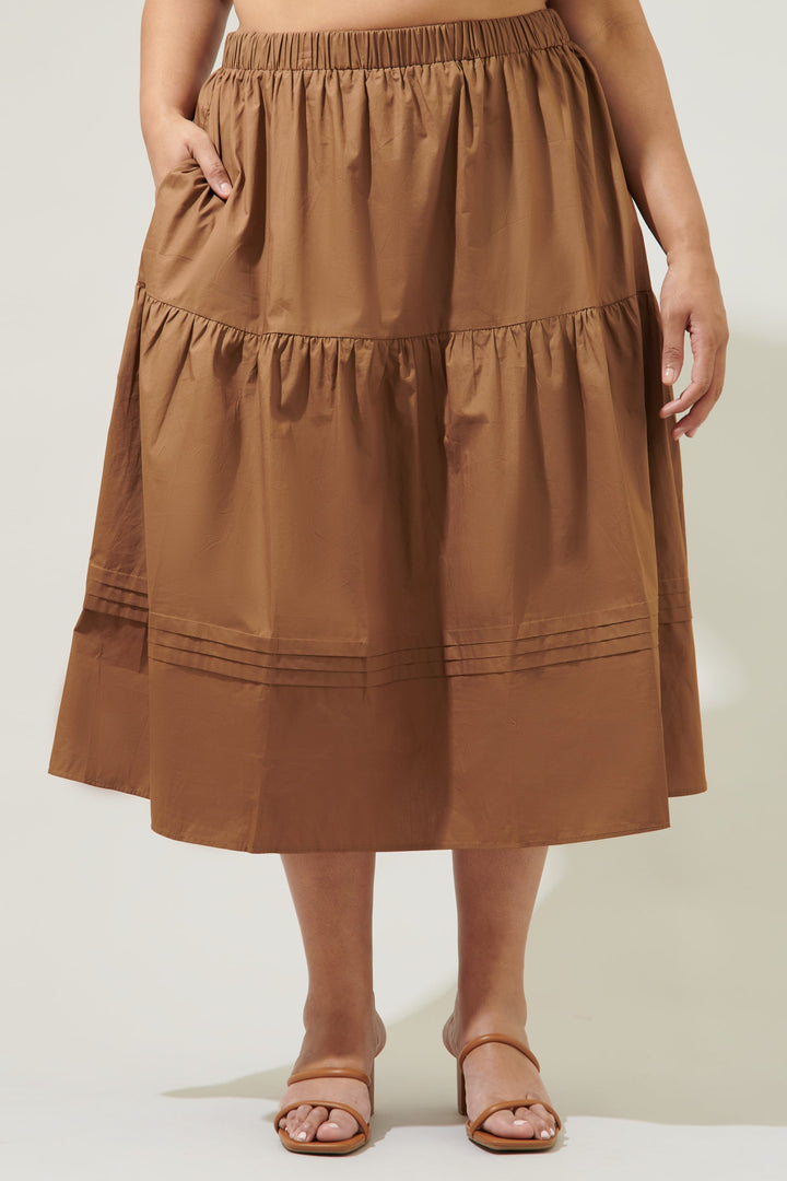Flores Pleated Midi Skirt Curve