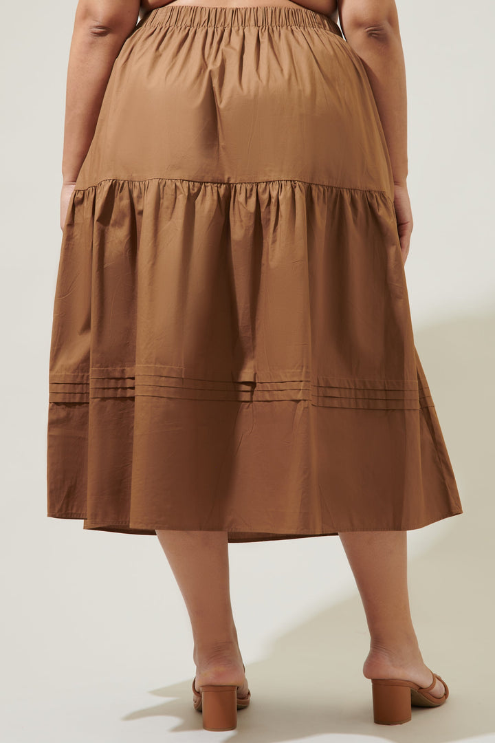 Flores Pleated Midi Skirt Curve