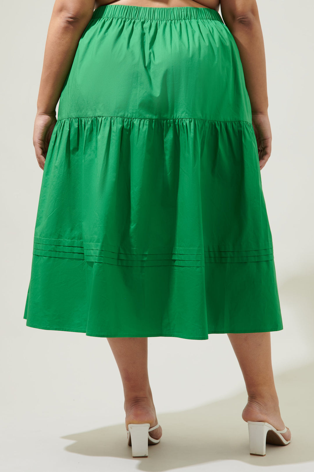 Flores Pleated Midi Skirt Curve
