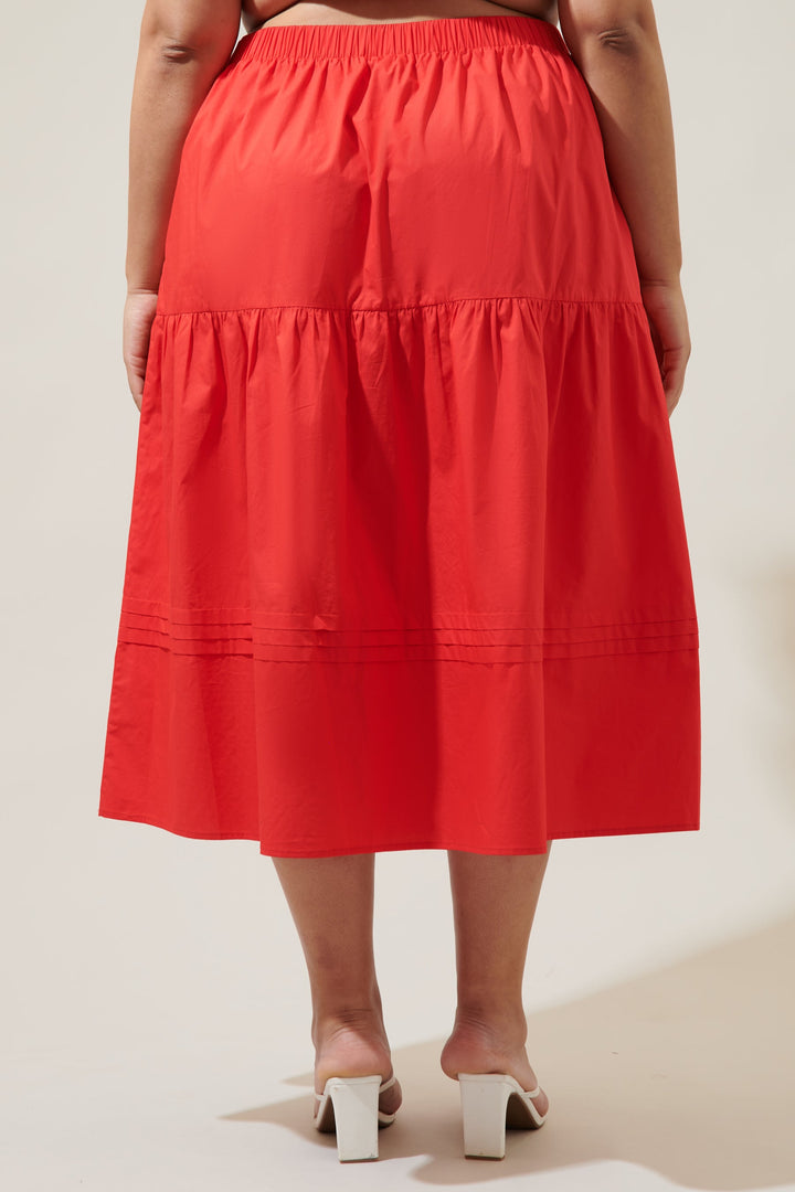 Flores Pleated Midi Skirt Curve