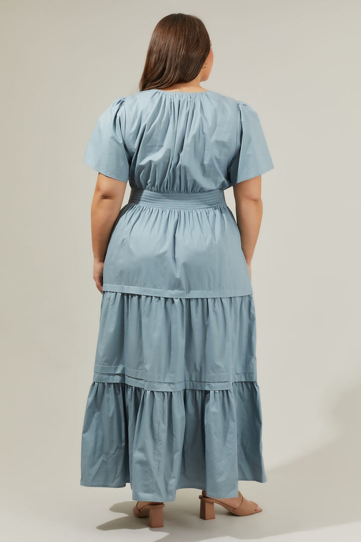 Cider Palmer Poplin Maxi Dress Curve
