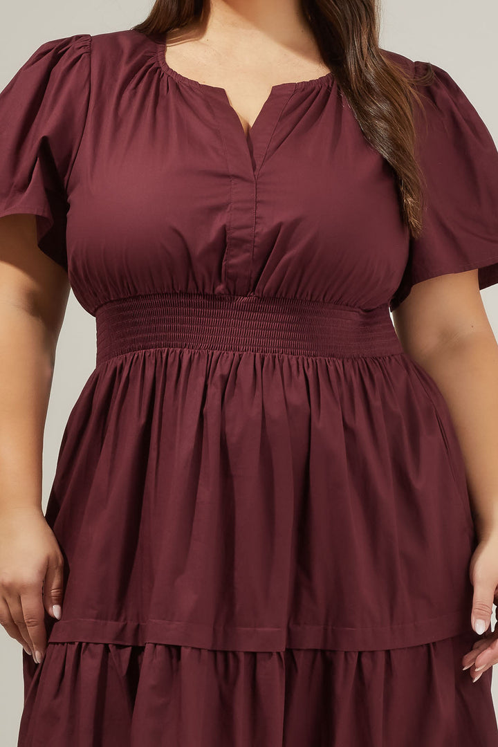 Cider Palmer Poplin Maxi Dress Curve