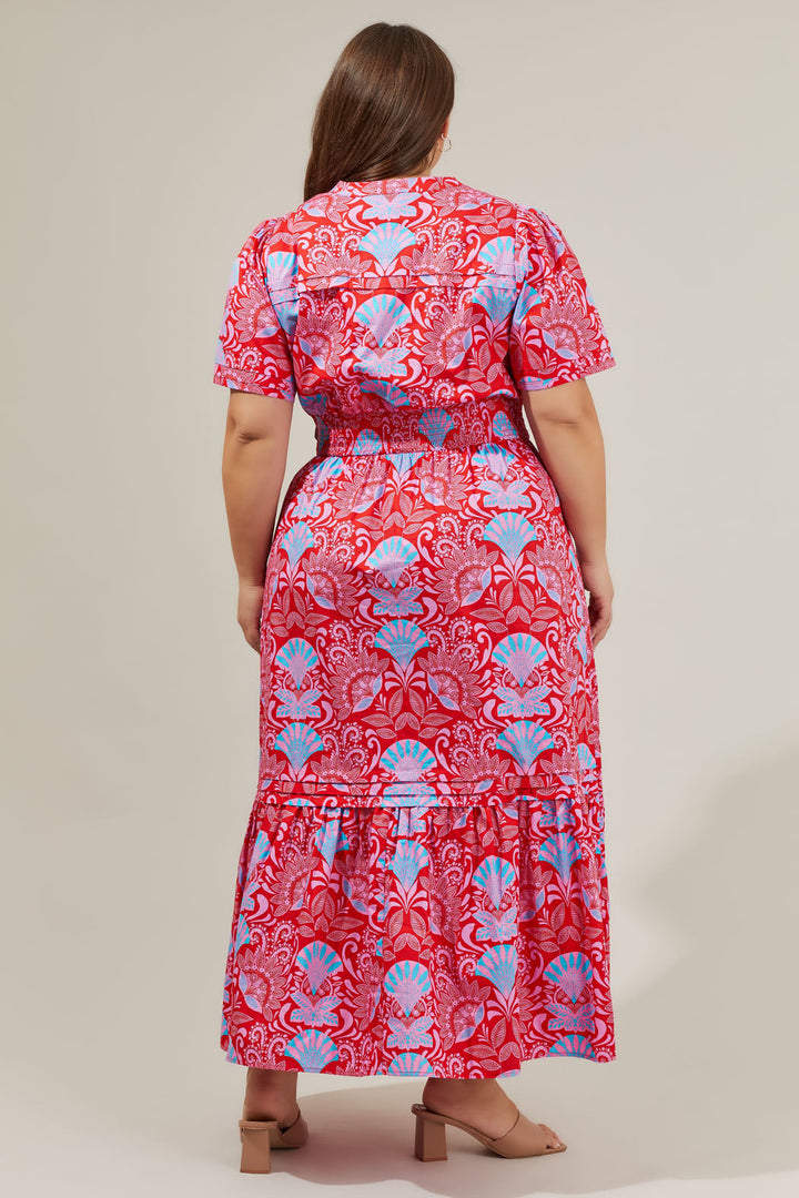 Radiant Floral Belraj Poplin Maxi Dress Curve
