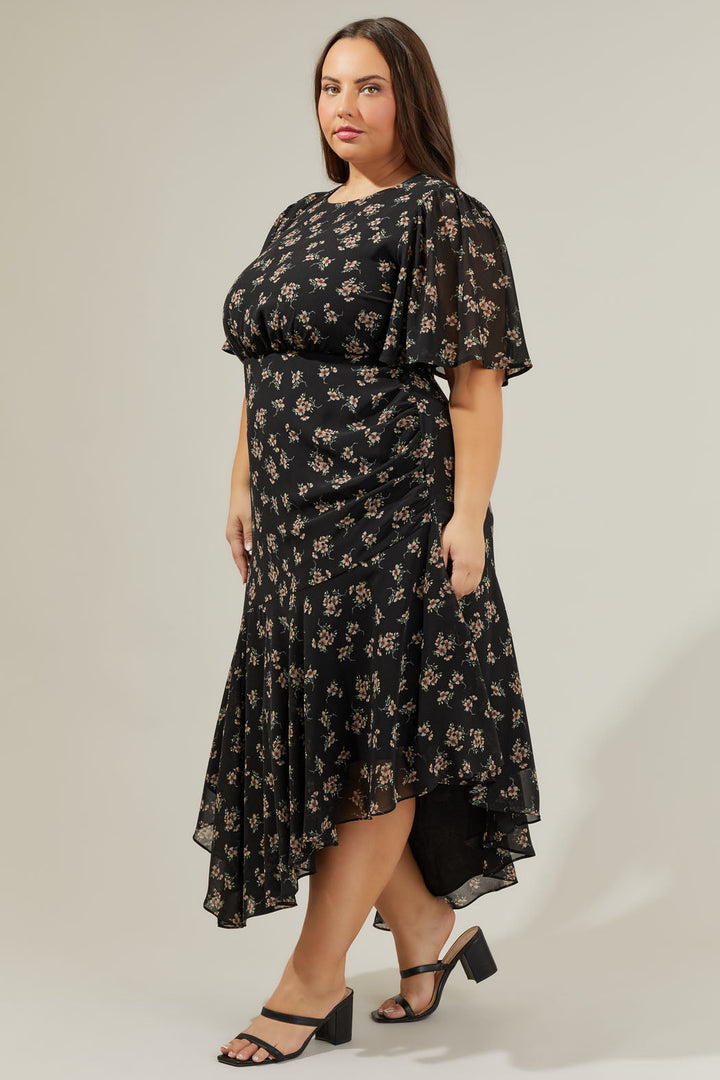 Kim Balboa Asymmetrical Midi Dress Curve