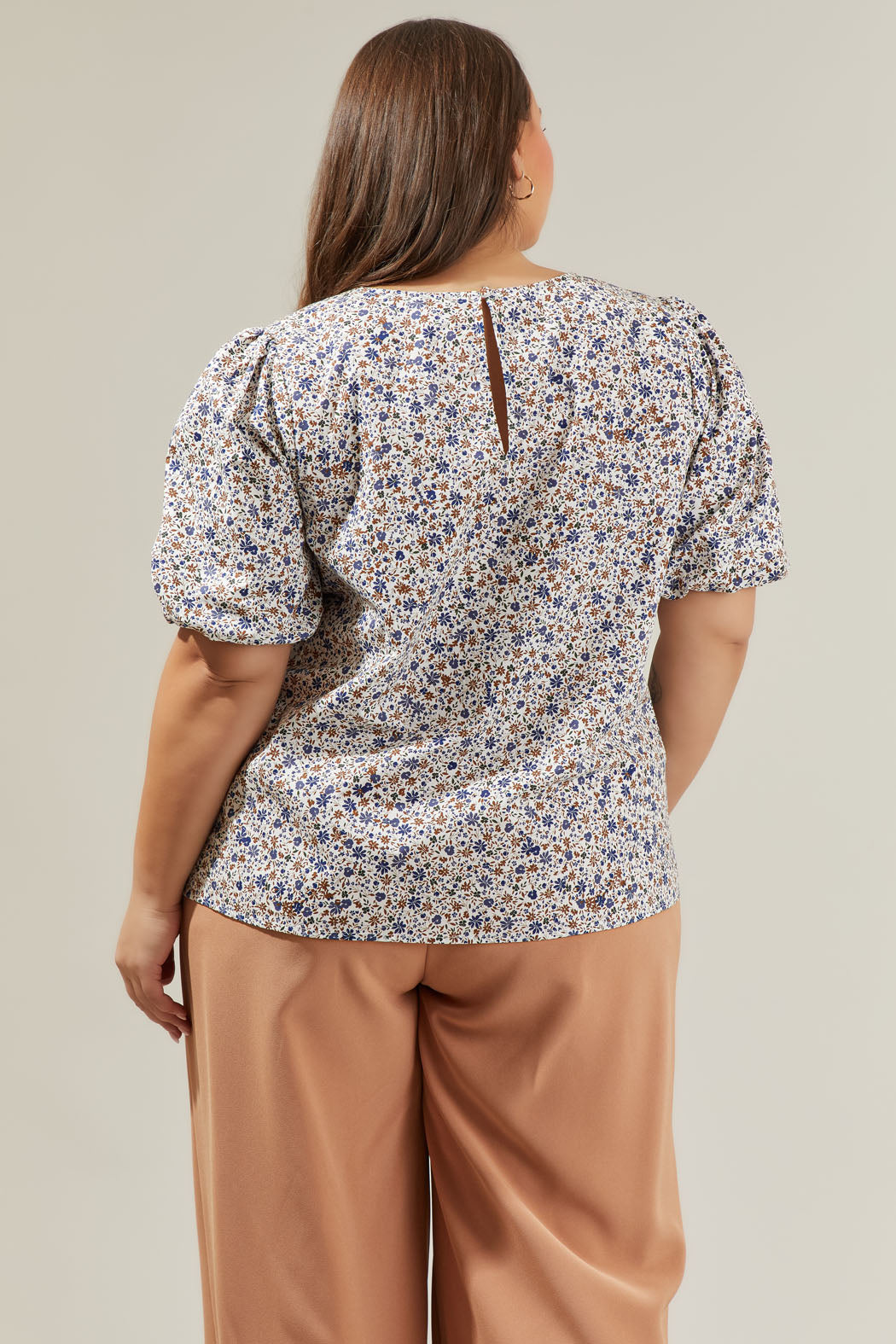 Heath Floral Balloon Sleeve Blouse Curve