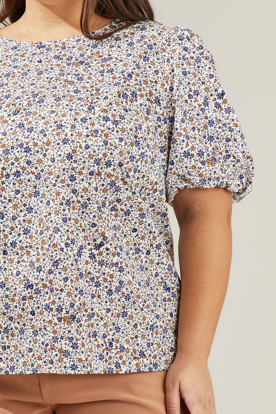 Heath Floral Balloon Sleeve Blouse Curve
