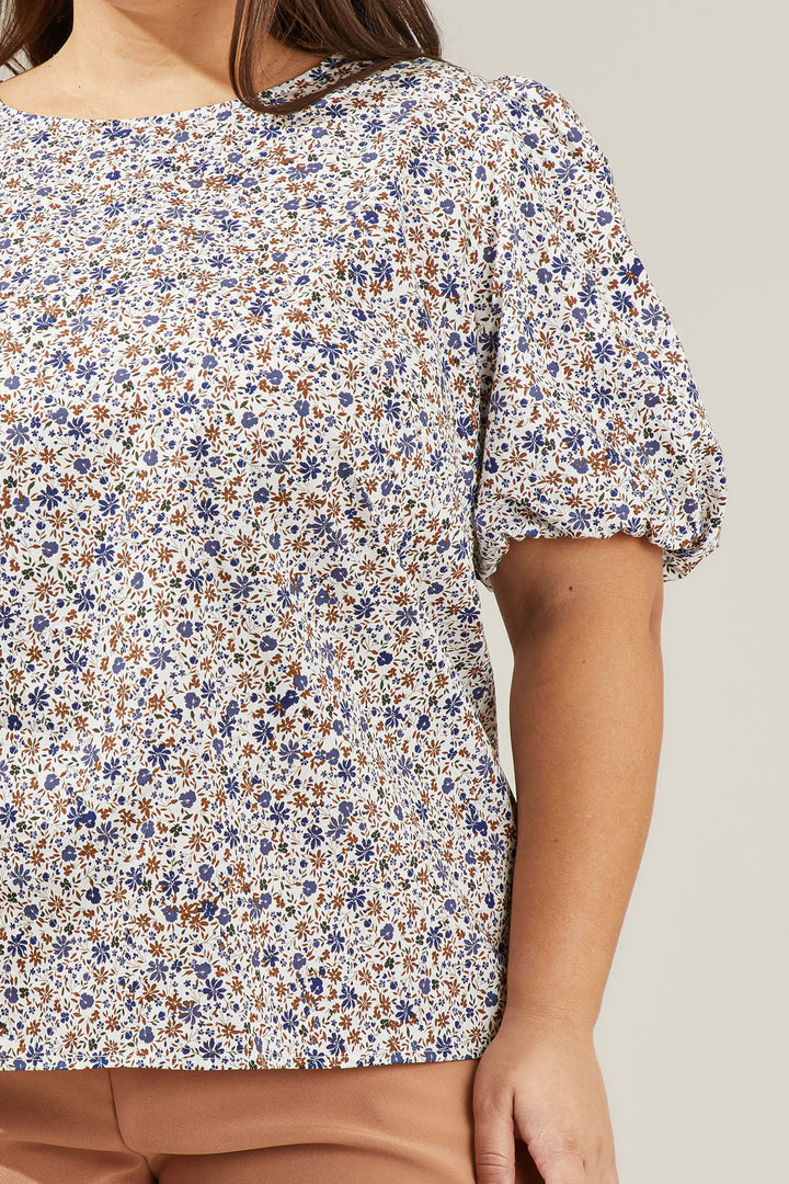 Heath Floral Balloon Sleeve Blouse Curve