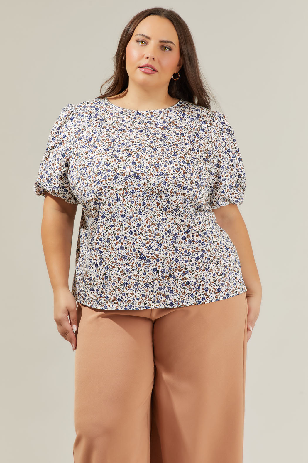 Heath Floral Balloon Sleeve Blouse Curve
