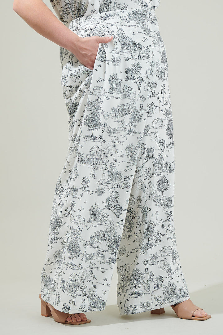 Renzo Toile Mulvane Wide Leg Pants Curve