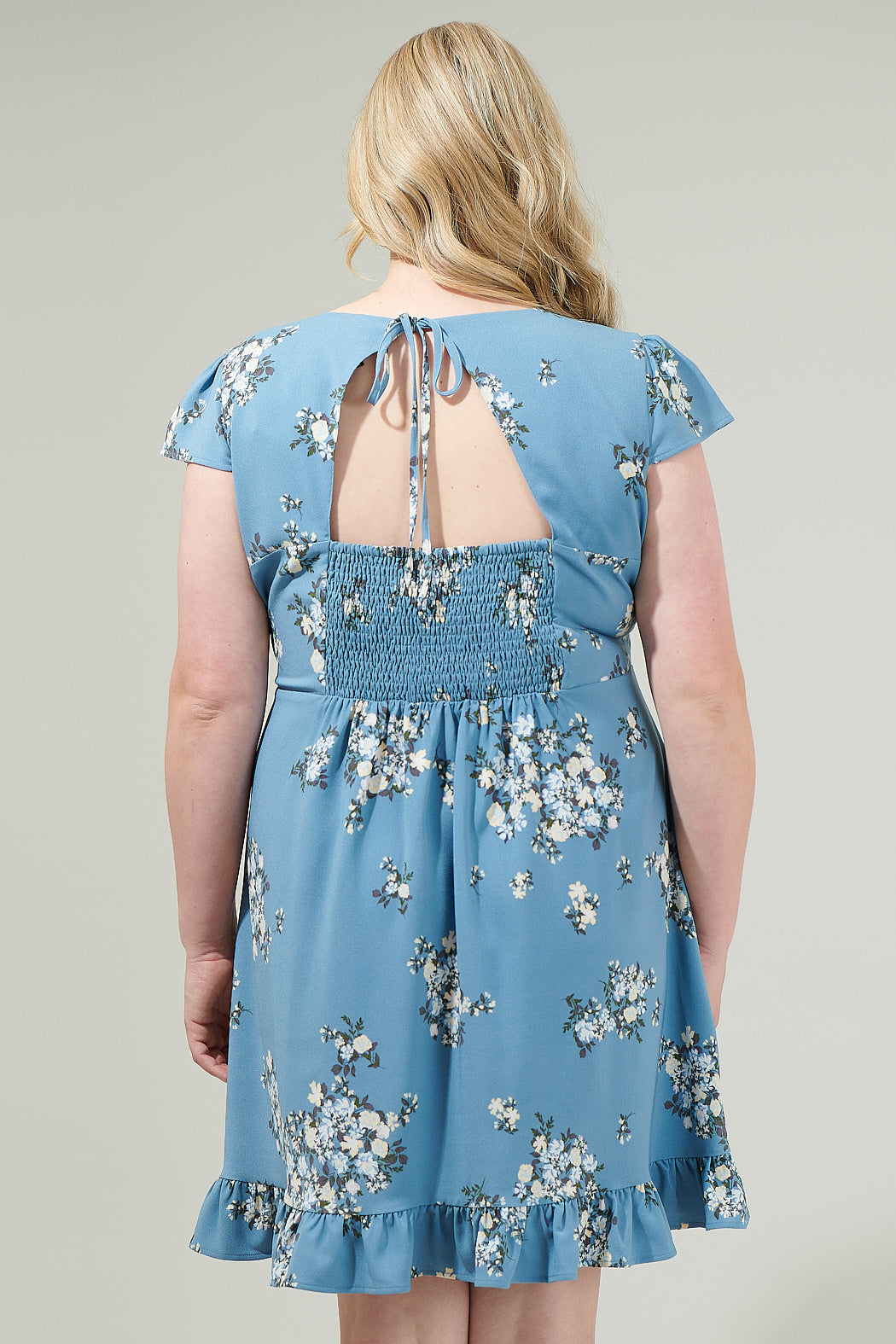 Moxie Floral Ruffle Mini Dress Curve