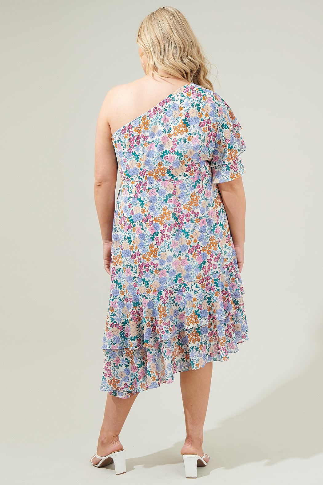 Posy Blossom One Shoulder Asymmetrical Dress Curve