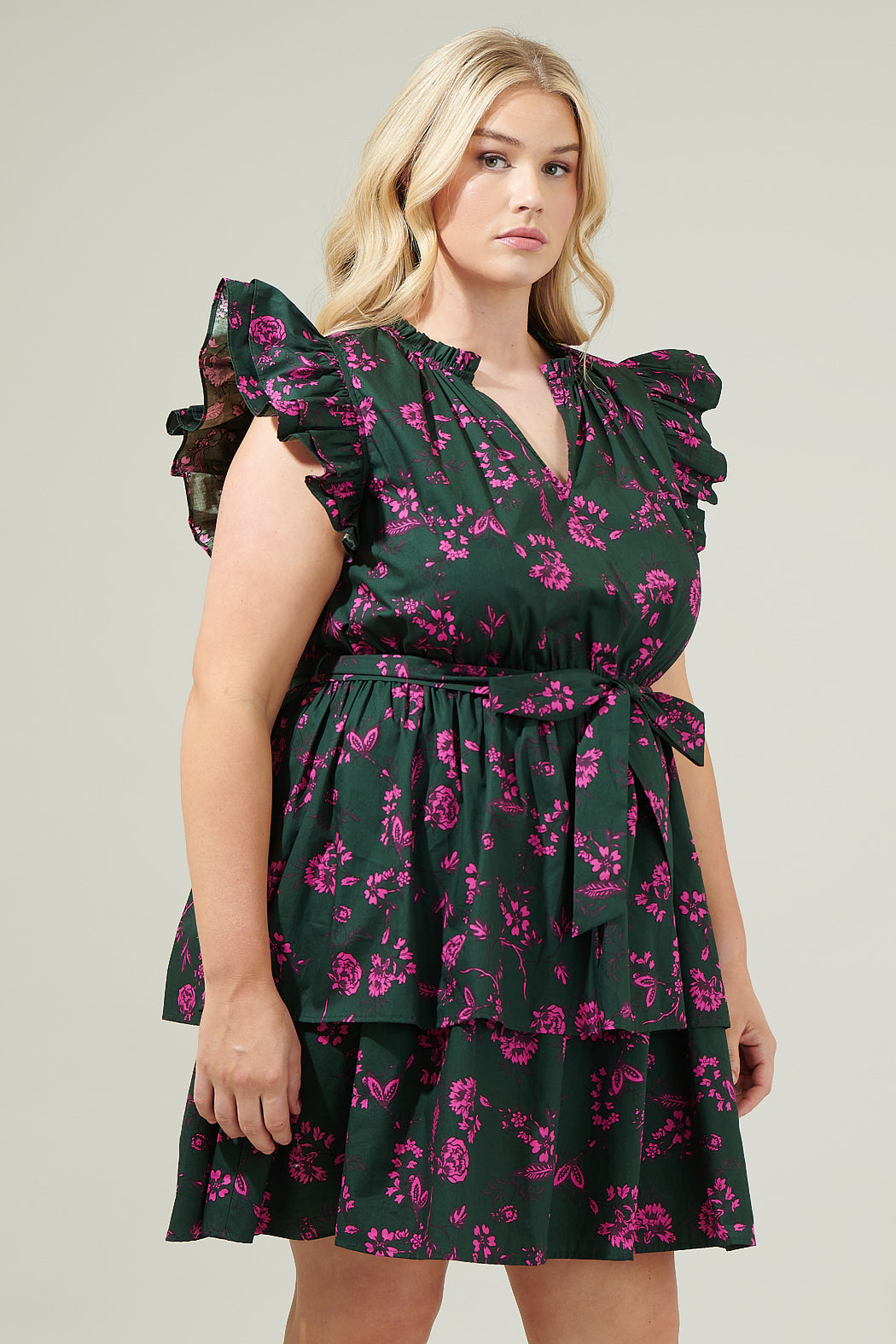 Close to You Marisol Tiered Mini Dress Curve
