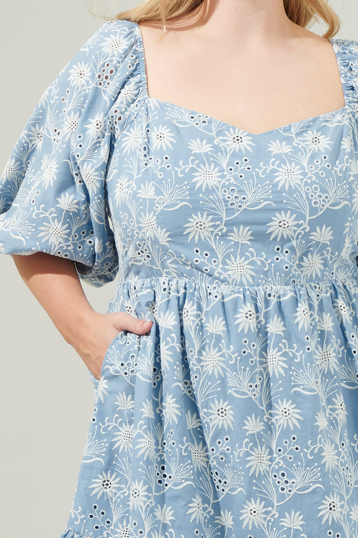 Moonflower Eyelet Evy Sweetheart Mini Dress Curve