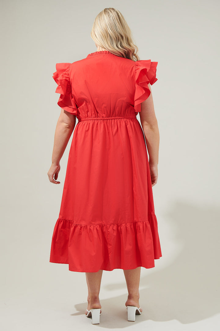 Miley Dillan Midi Ruffle Dress Curve