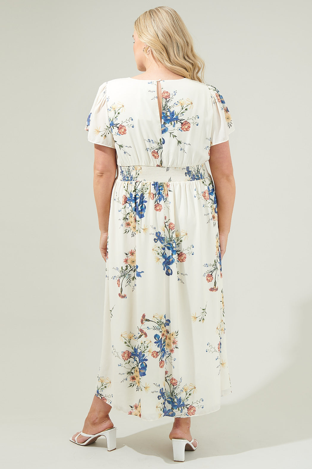 Jacinta Floral Slit Midi Dress Curve