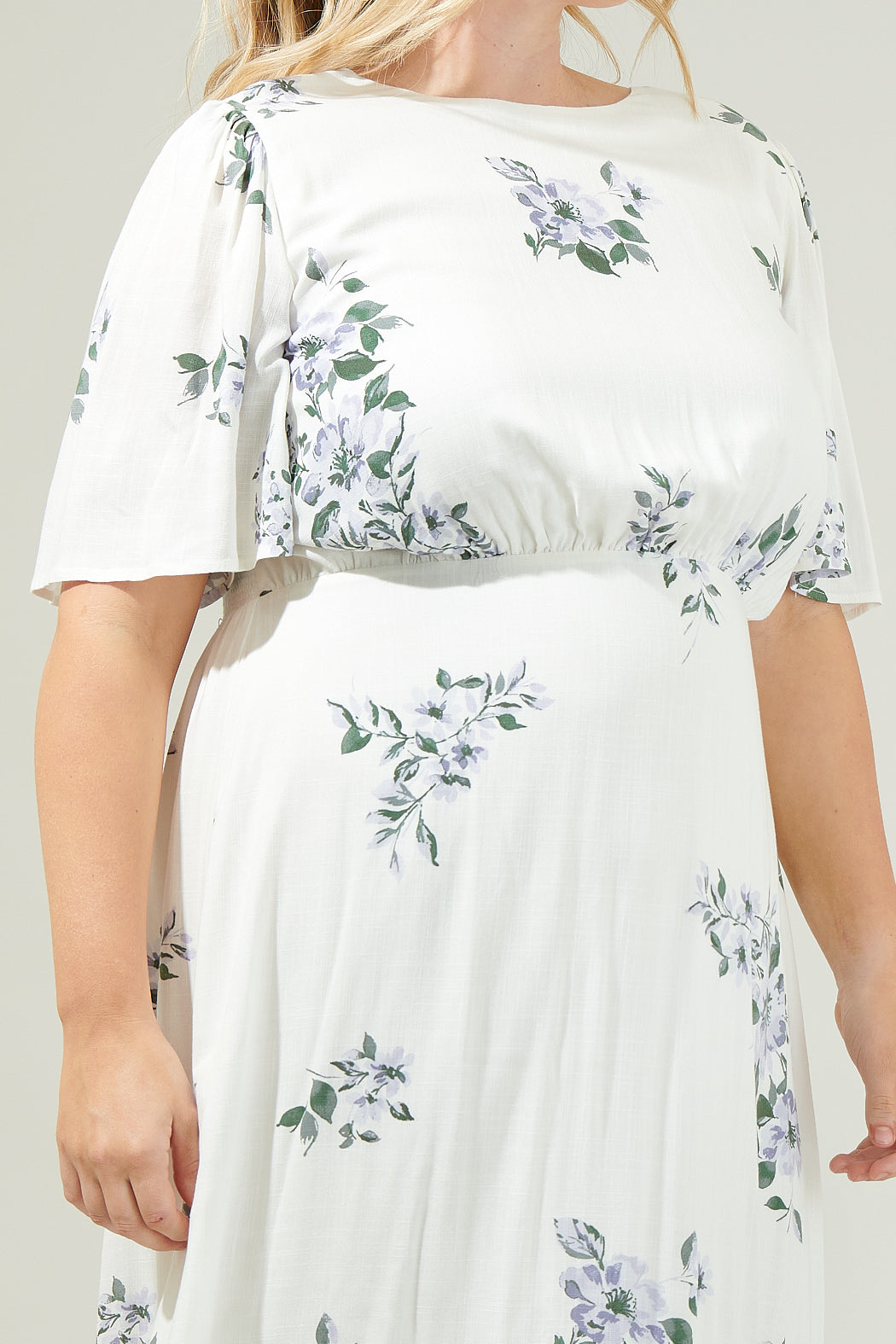 Porto Floral Smocked Midi Dress Curve