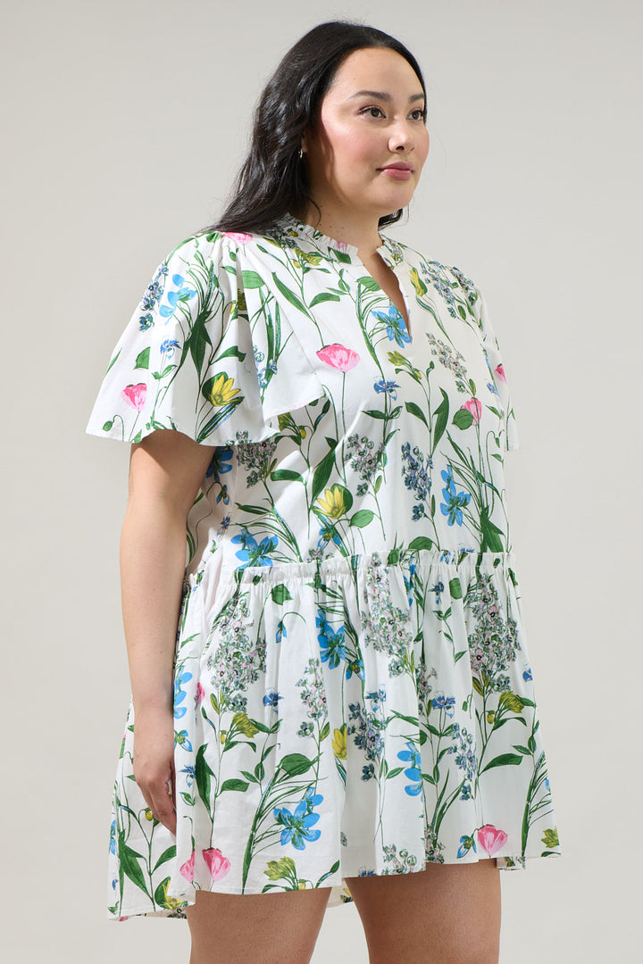 Clove Garden Floral Rock A By Trapeze Mini Dress Curve