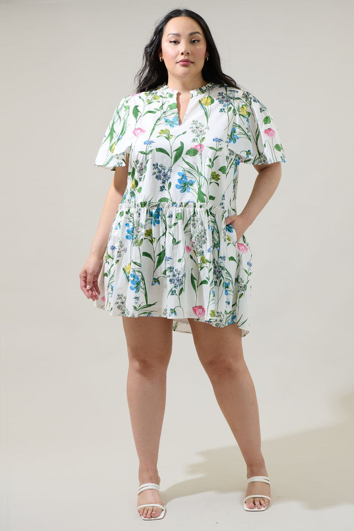 Clove Garden Floral Rock A By Trapeze Mini Dress Curve