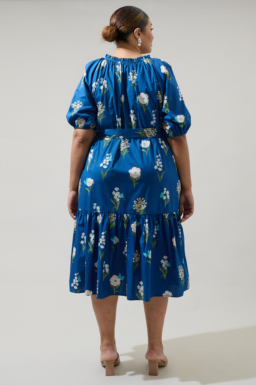 Wynette Tiered Midi Dress Madison Floral Curve