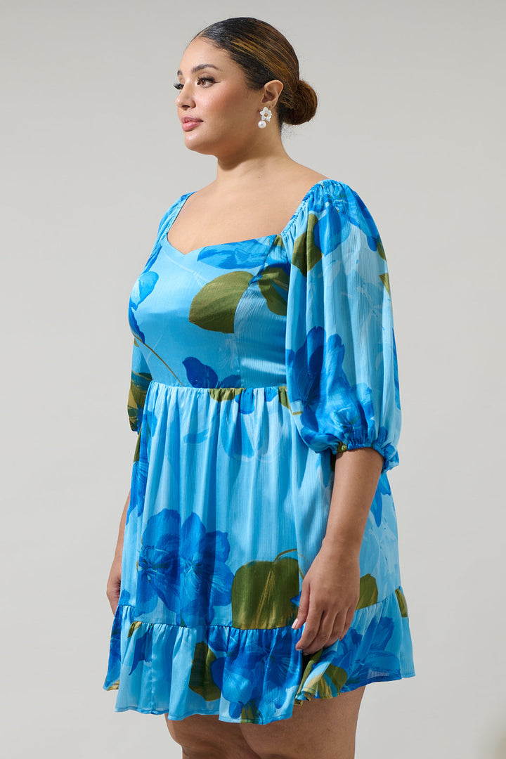 Neiva Floral Evy Sweetheart Mini Dress Curve