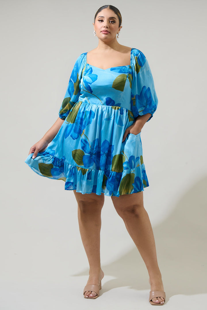Neiva Floral Evy Sweetheart Mini Dress Curve