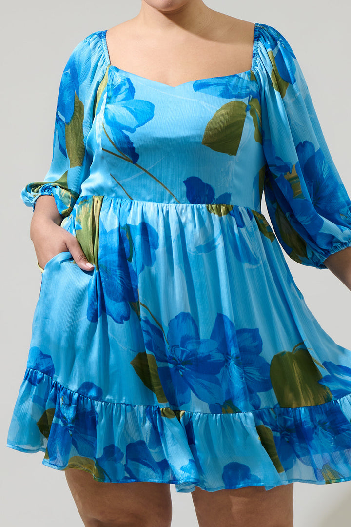 Neiva Floral Evy Sweetheart Mini Dress Curve