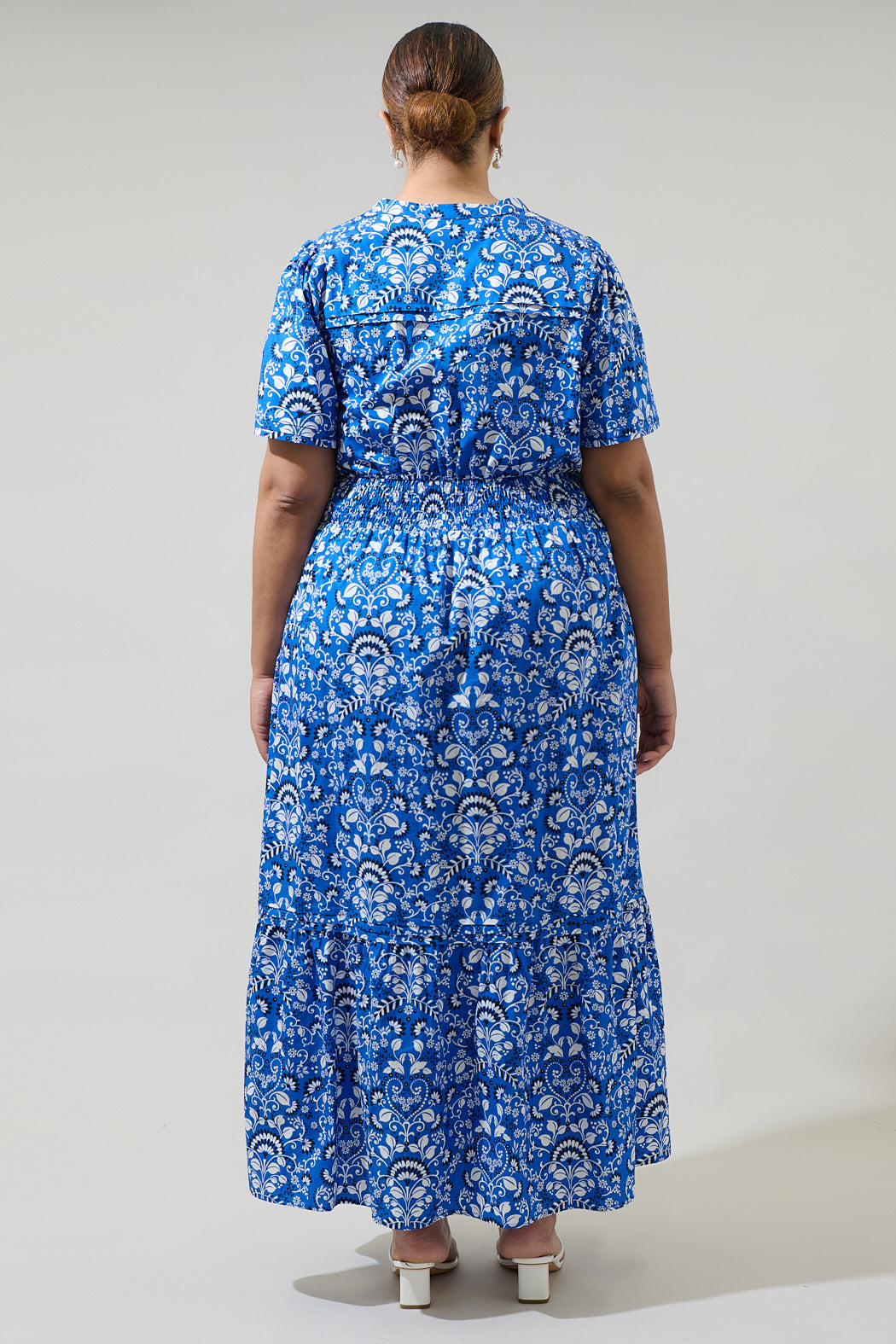 Lulu Floral Belraj Poplin Maxi Dress Curve