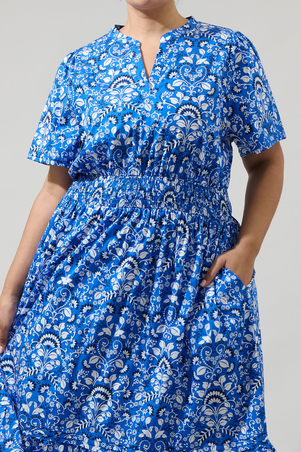 Lulu Floral Belraj Poplin Maxi Dress Curve