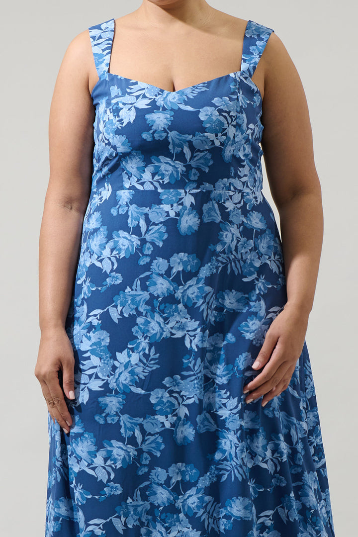 Bary Floral Smocked Maxi Dress Curve