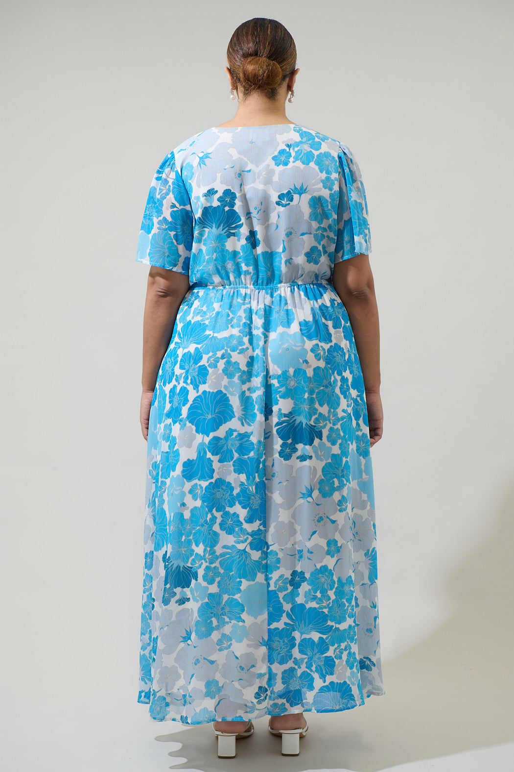Kerela Floral Linana Button Front Maxi Dress Curve