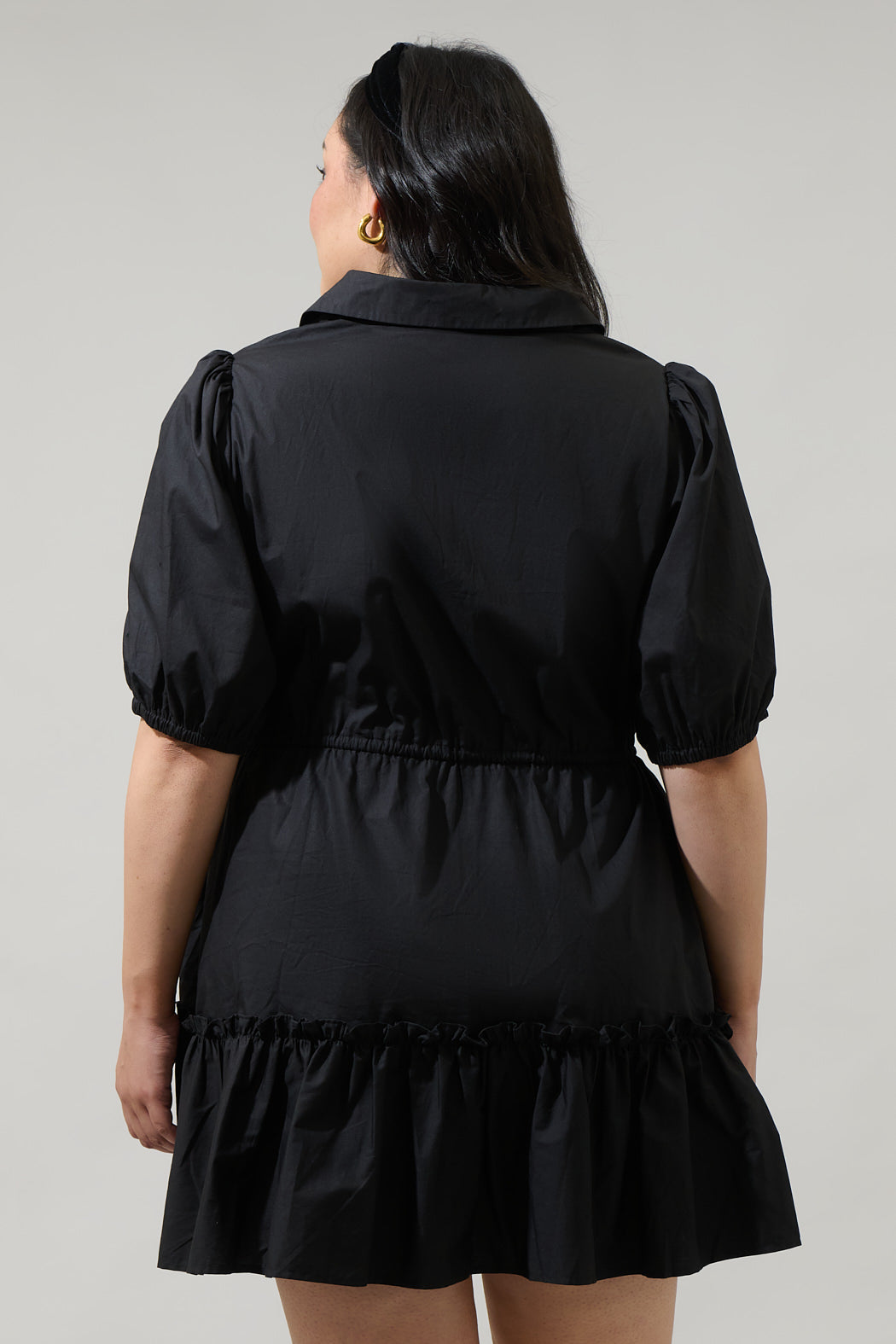 Stacie Button Down Mini Dress Curve