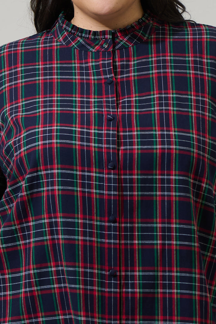 Chapman Plaid Button Down Top Curve