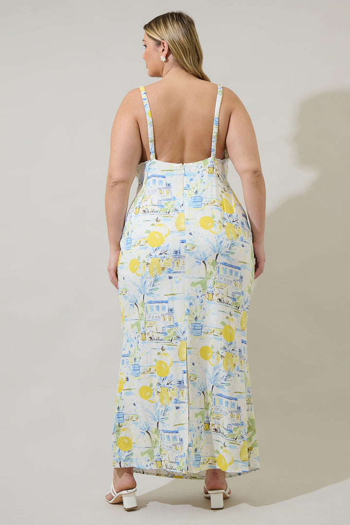 Amalfi Coast Mizie Open Back Maxi Dress Curve
