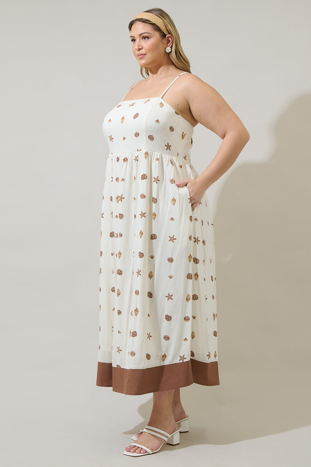 Cerise Shells Senia Midi Dress Curve