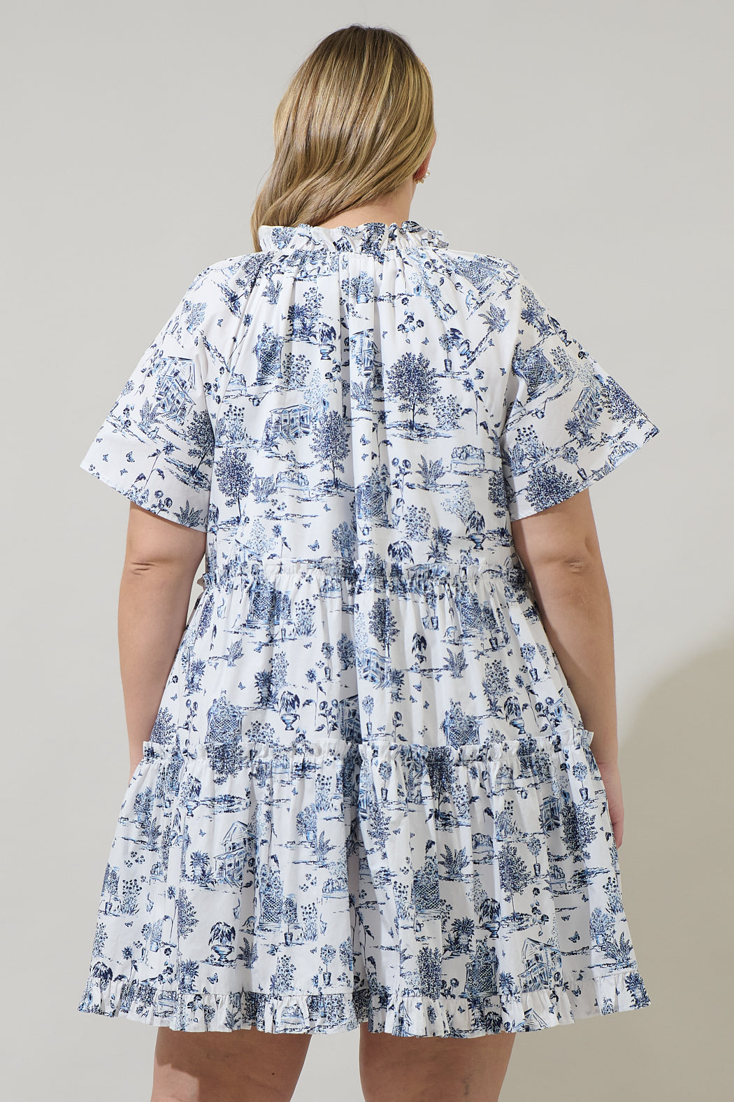 Renzo Toile Pallas Poplin Tiered Mini Dress Curve